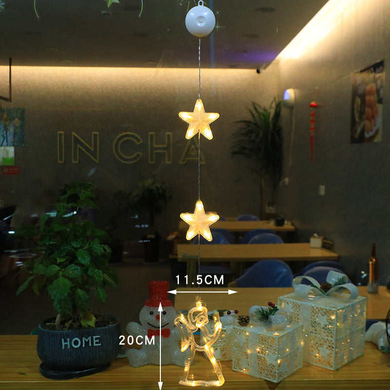 Christmas LED Star Lights – 3pcs Hanging Window Lamp Set for Home Xmas Tree & New Year Decorations