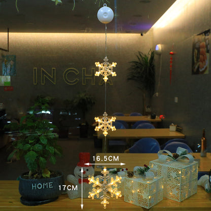Christmas LED Star Lights – 3pcs Hanging Window Lamp Set for Home Xmas Tree & New Year Decorations