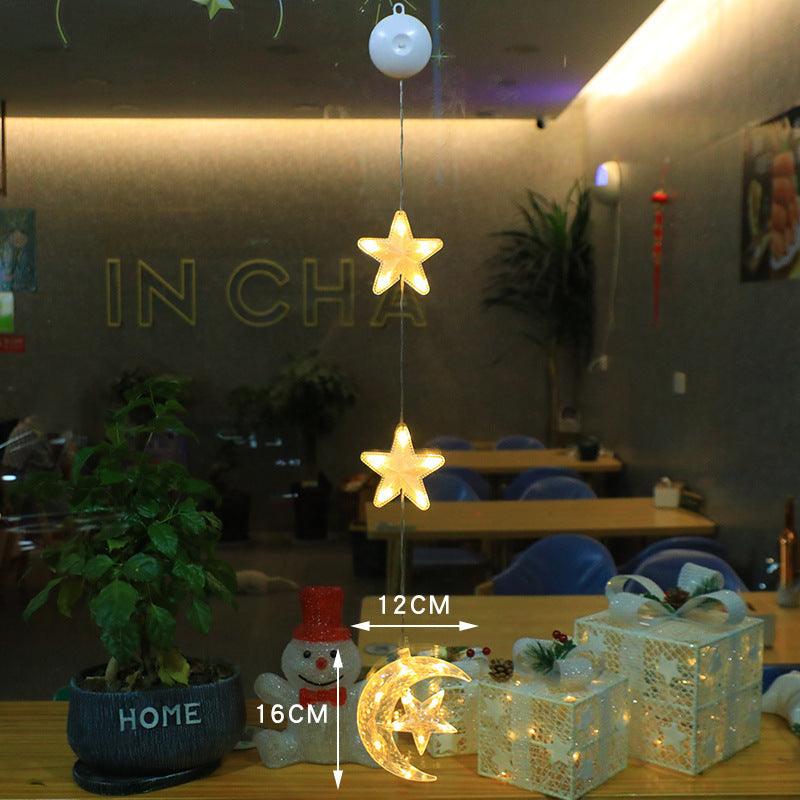 Christmas LED Star Lights – 3pcs Hanging Window Lamp Set for Home Xmas Tree & New Year Decorations