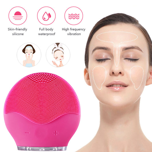 Mini Electric Facial Cleansing Brush – Waterproof Silicone Face Massager for Deep Pore Cleaning