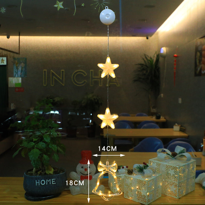 Christmas LED Star Lights – 3pcs Hanging Window Lamp Set for Home Xmas Tree & New Year Decorations