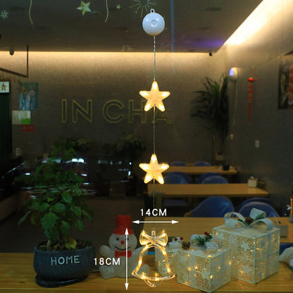Christmas LED Star Lights – 3pcs Hanging Window Lamp Set for Home Xmas Tree & New Year Decorations