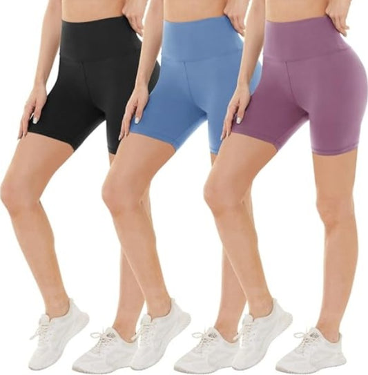 3-Pack High Waist Booty Lifting Shorts – Women’s Anti-Cellulite Workout & Yoga Leggings